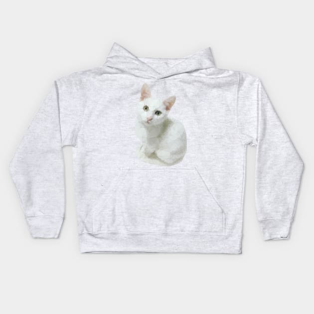 Low Poly Cat Kids Hoodie by TRIME